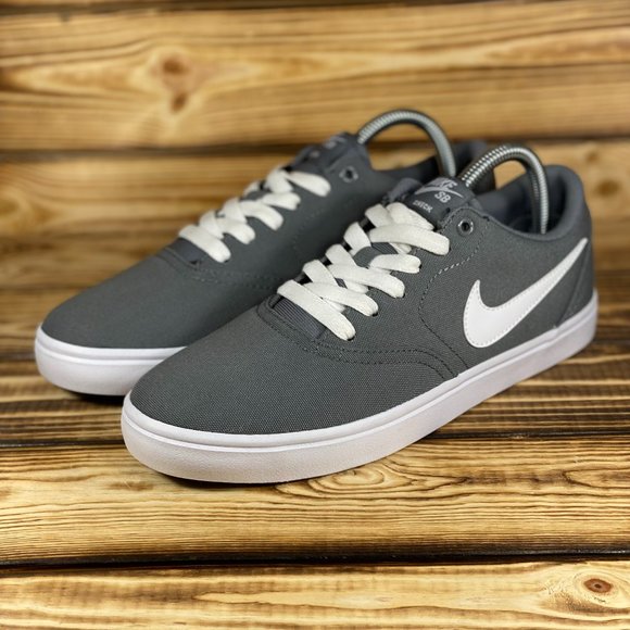 Nike Shoes - NEW Womens Nike SB Check Solarsoft Canvas Grey White Sneaker 921463-011 Size 9.5